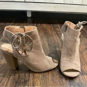 Open toe booties